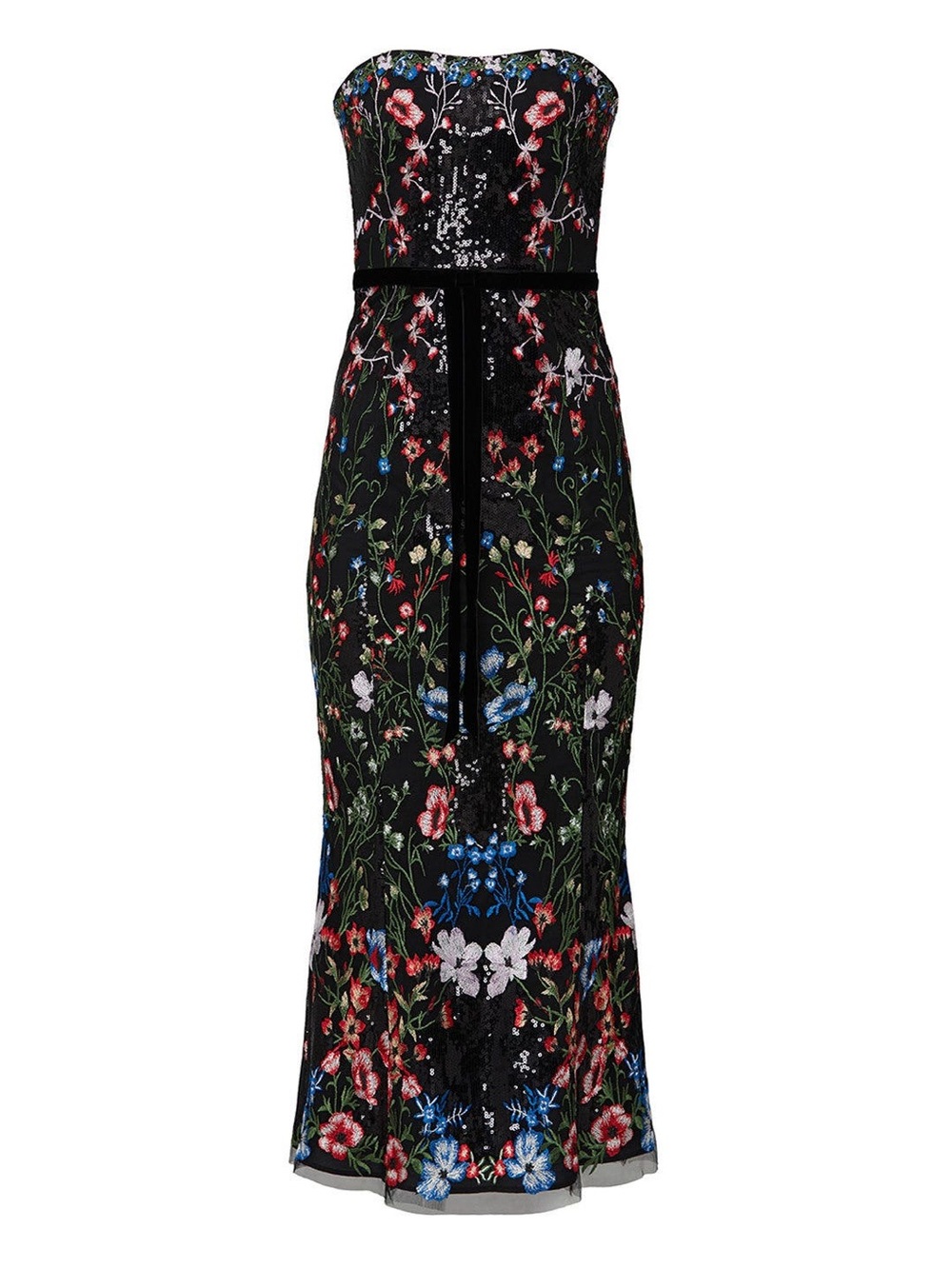 Marchesa Notte Multi Embroidered Midi Dress